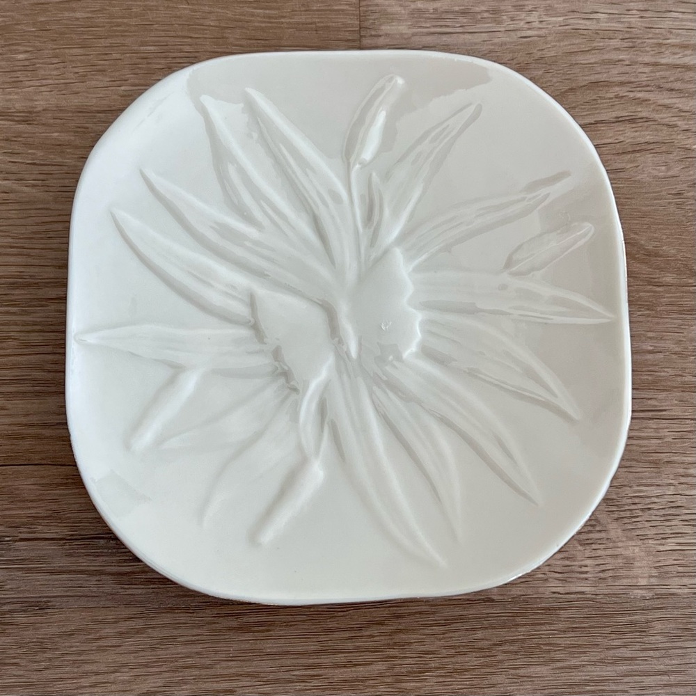 Vintage Belleek Ireland 13th Mark‎ Butterfly Square Tray Dish Plate 5 1/8”